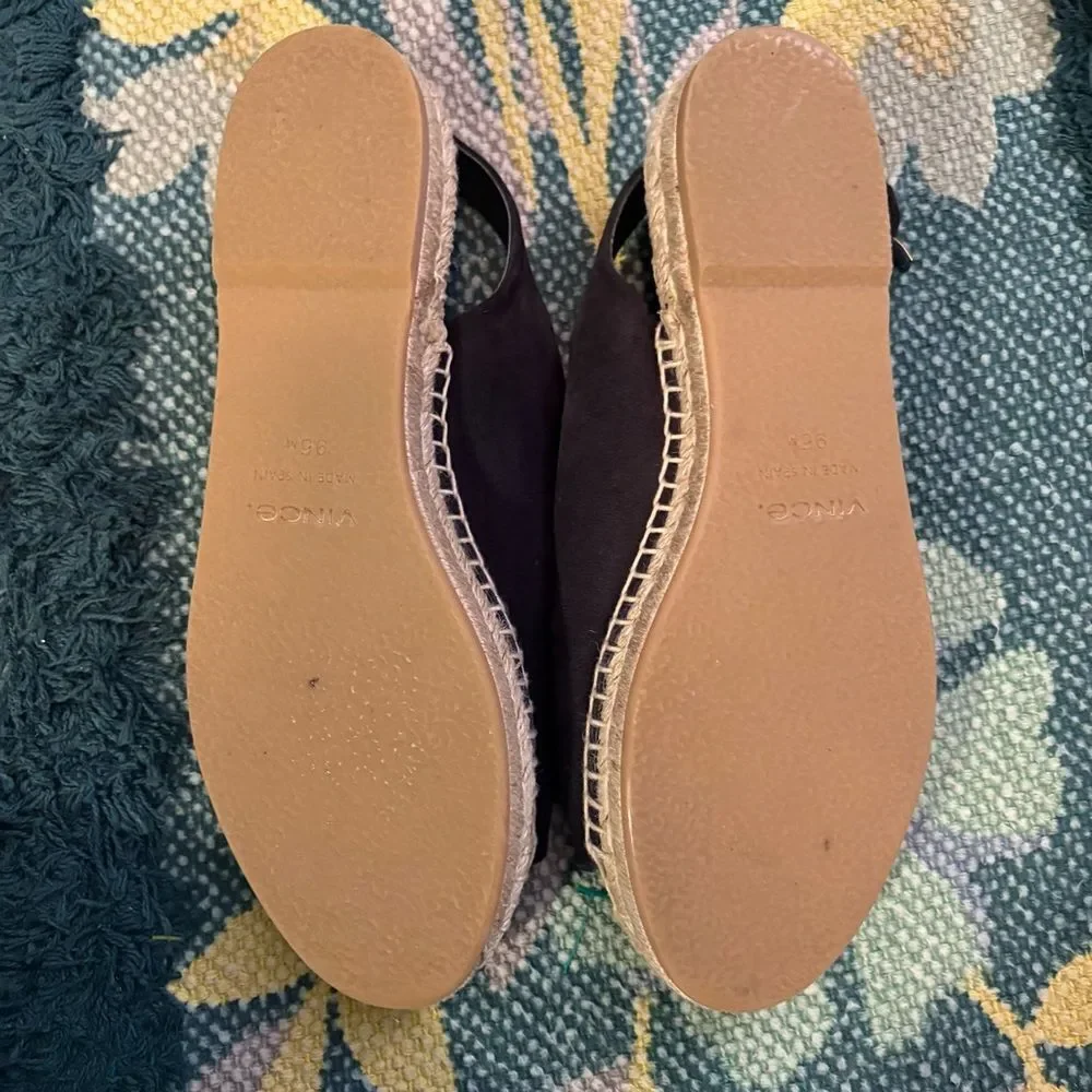 Vince Linton espadrille velvet/suede black 9.5